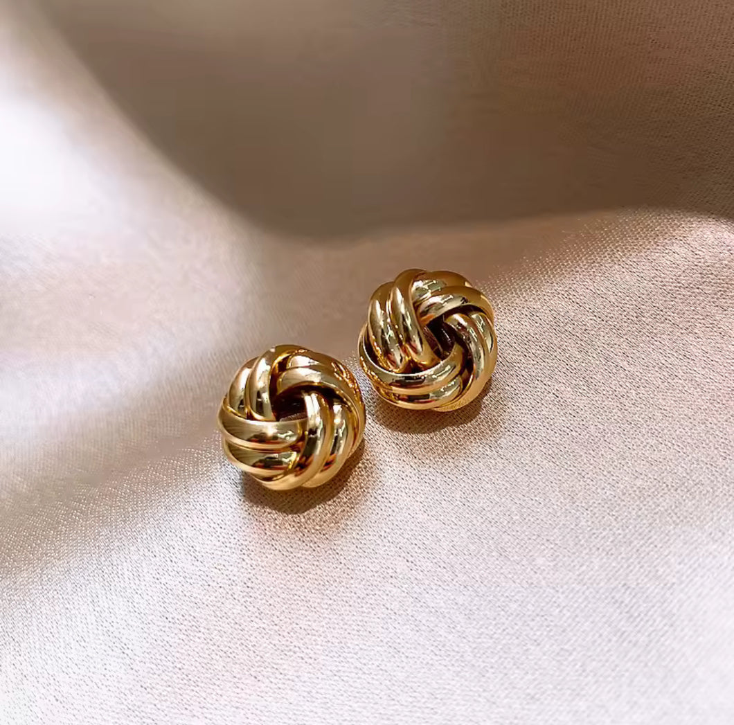 minimalist twist knot earrings for sensitive ears