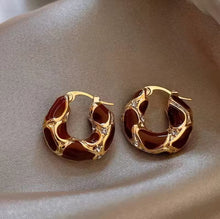 Load image into Gallery viewer, colorful enamel hoops everyday jewelry gift ready
