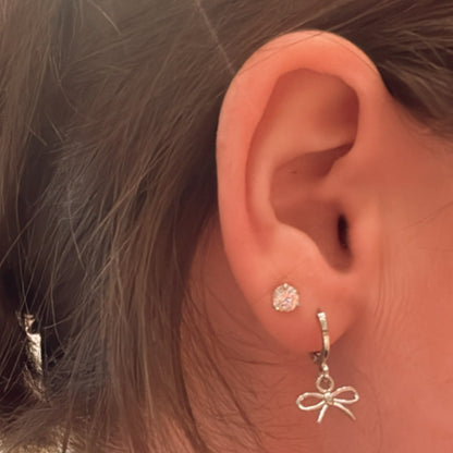 feminine modern bow hoops gift ready