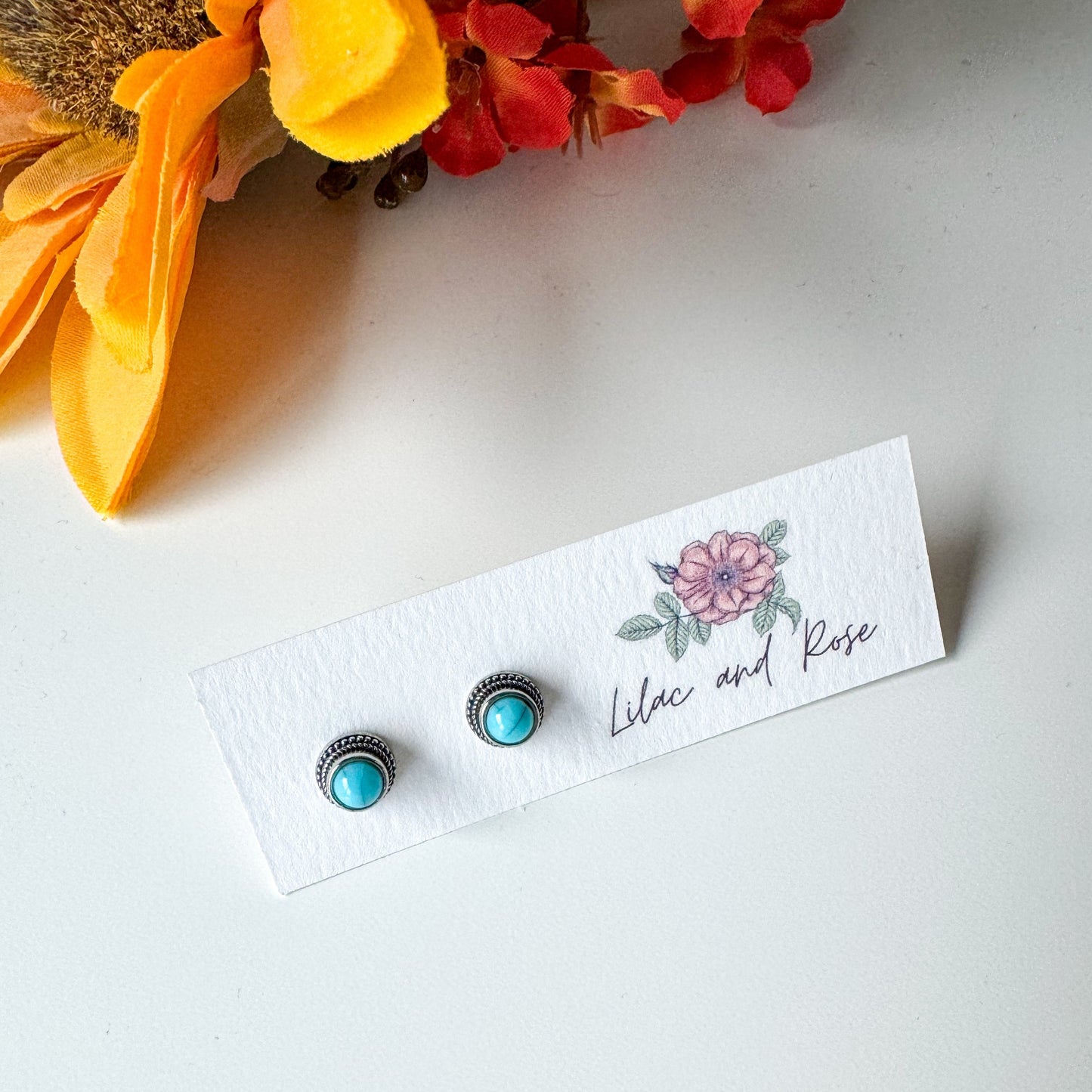 ✅ Boho Turquoise Stud Earrings