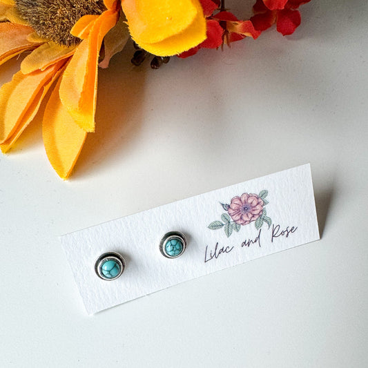 ✅ Boho Turquoise Stud Earrings