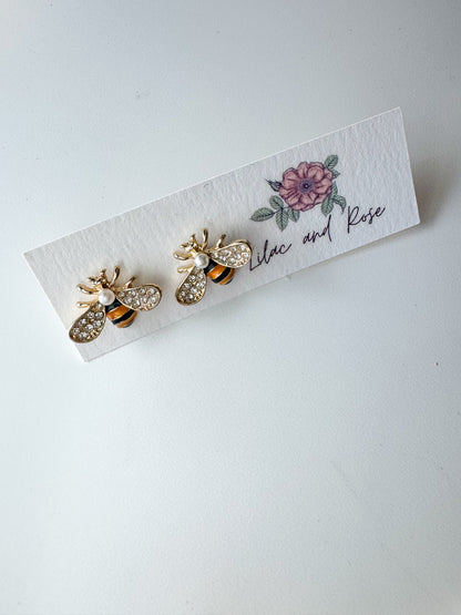 ✨ CZ Bee Stud Earrings – Dainty Sparkle with a Buzz of Meaning