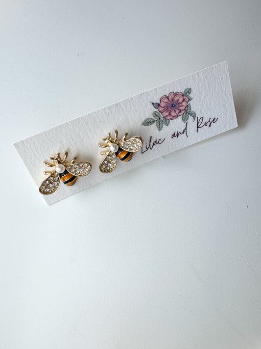 ✨ CZ Bee Stud Earrings – Dainty Sparkle with a Buzz of Meaning