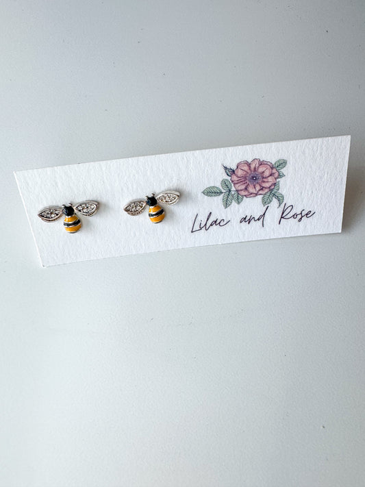✨ Mini Bee Stud Earrings – Tiny Studs with a Big Buzz