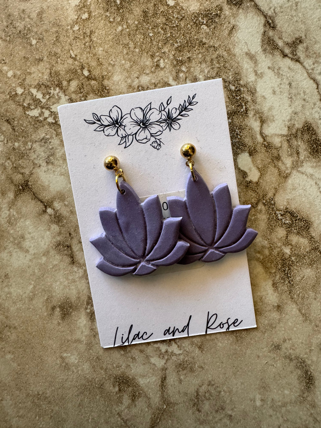 Purple Lotus Earrings