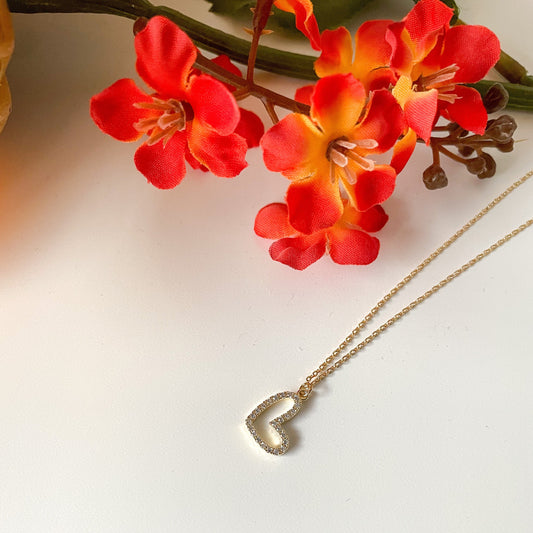 ✨ Pave Heart Cutout Necklace