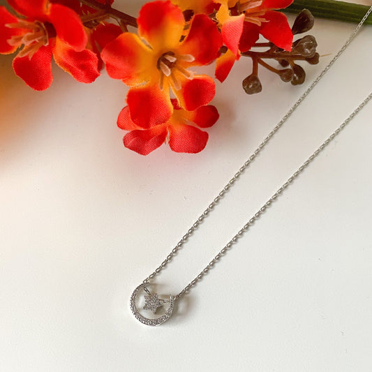 ✨ CZ Moon and Star Necklace