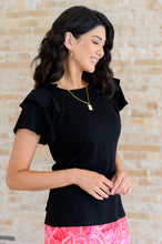 Load image into Gallery viewer, I&#39;ll Allow It Flutter Sleeve Tee In Black
