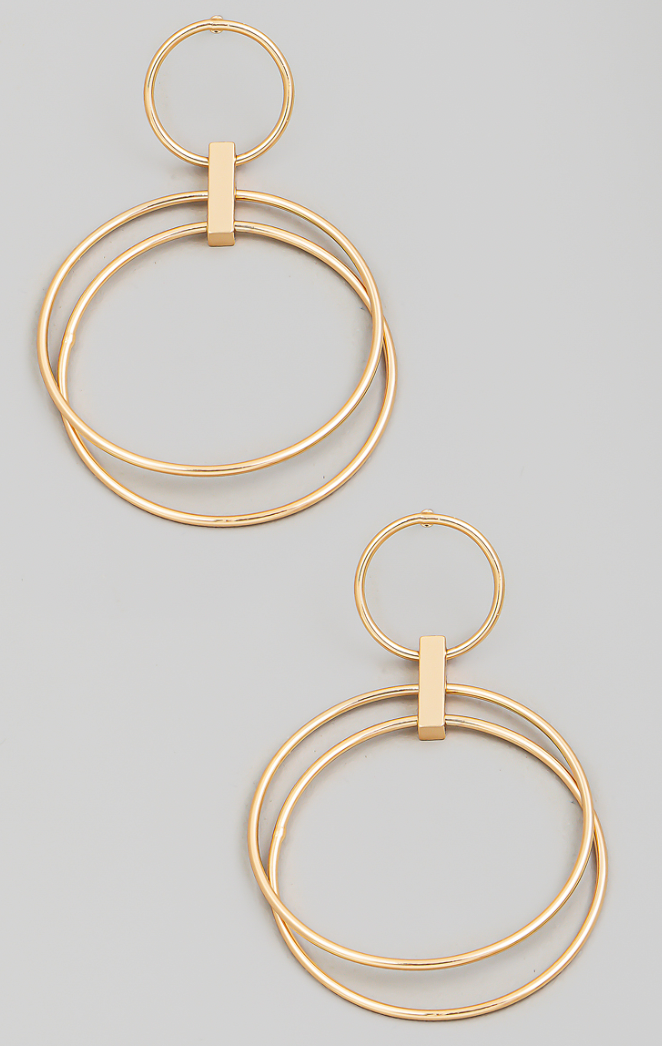 ✨ Layered Metallic Hoop Drop Earrings