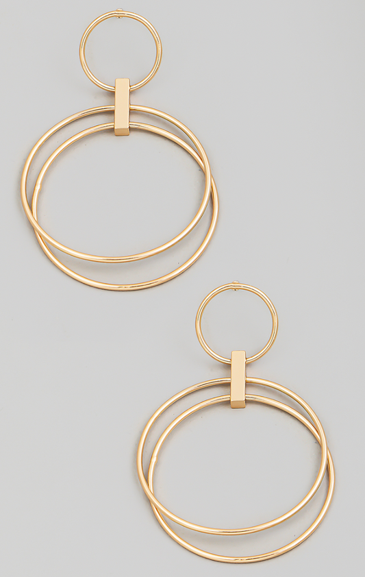 ✨ Layered Metallic Hoop Drop Earrings