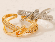 Load image into Gallery viewer, Wrapped Pave Row Open Band Ring
