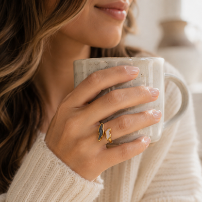 Stainless Steel Wave Open Ring