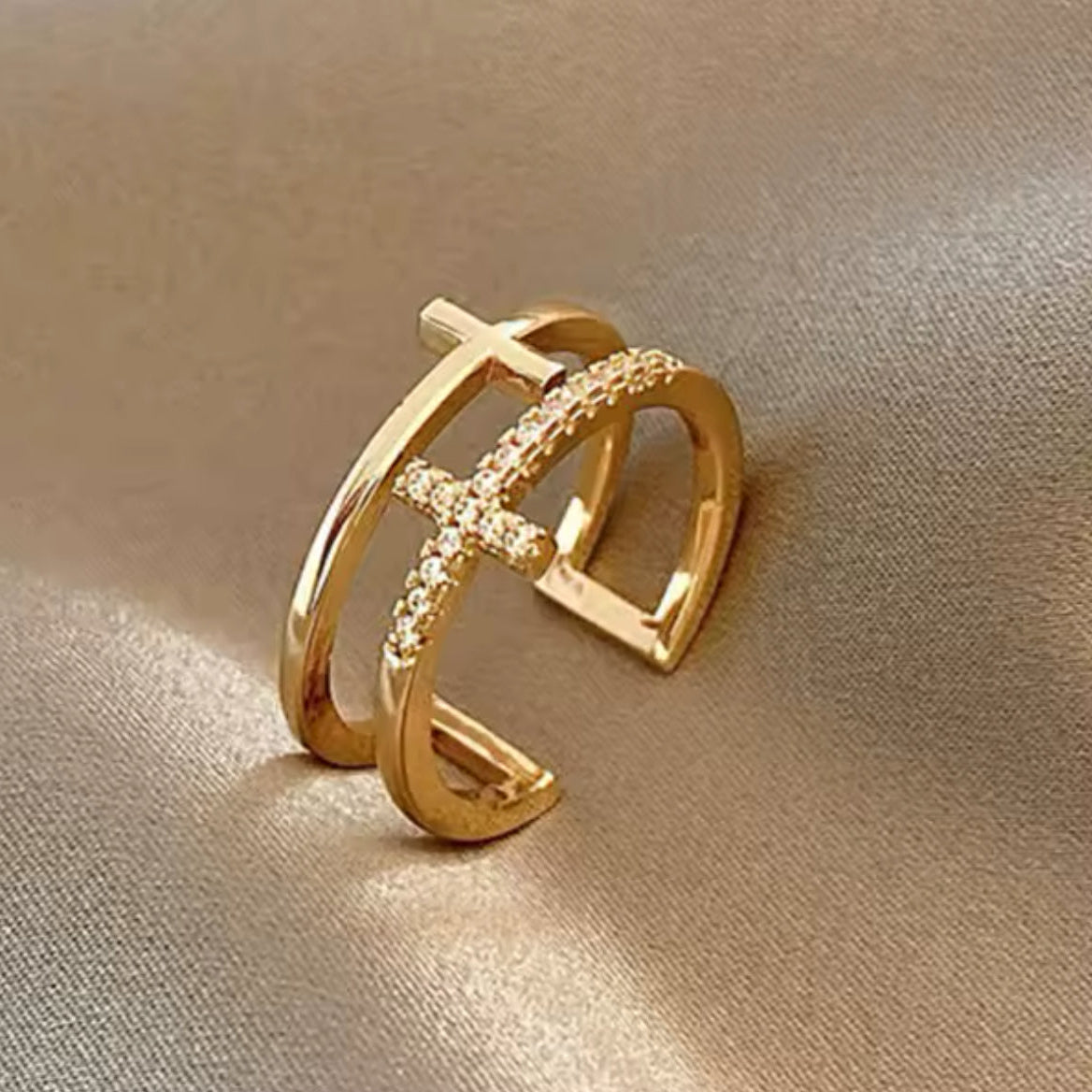faith ring dainty cross jewelry