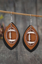 Load image into Gallery viewer, Chestnut Rugby Shape PU Leather Drop Earrings
