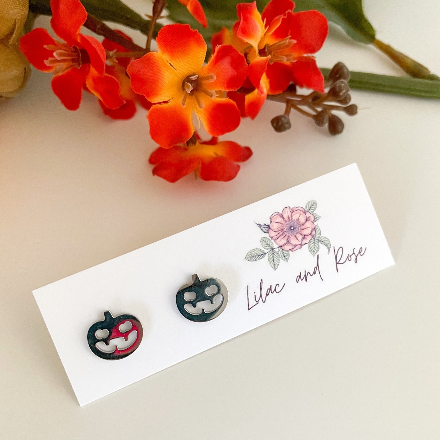 cute pumpkin earrings autumn Halloween accessory
