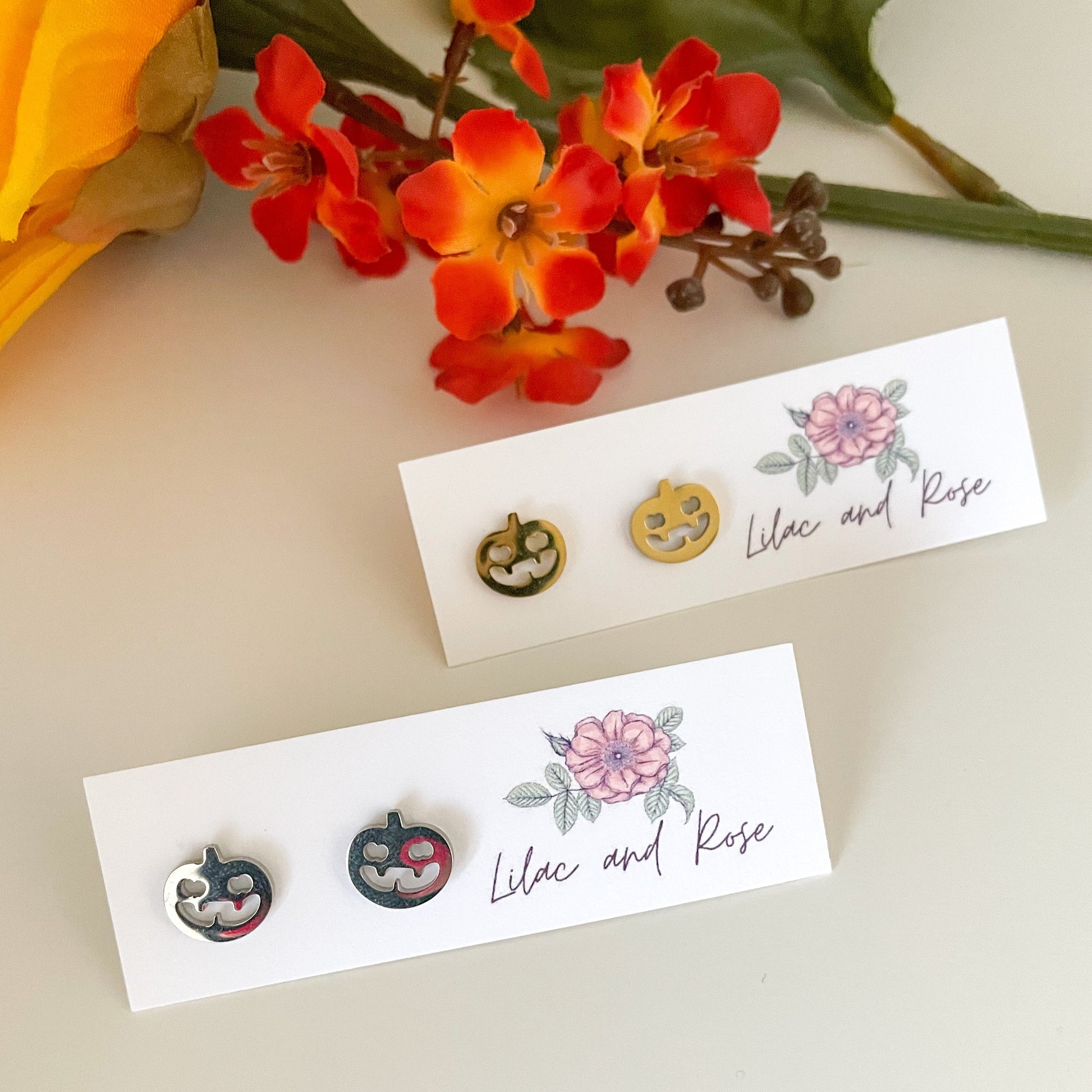 cute pumpkin earrings autumn Halloween accessory