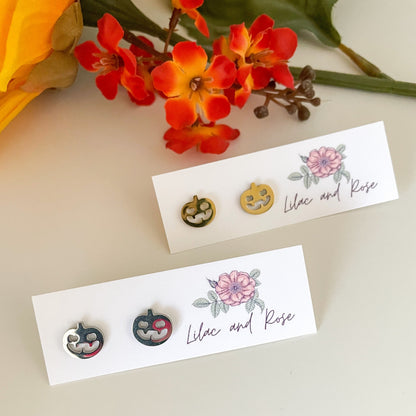 cute pumpkin earrings autumn Halloween accessory