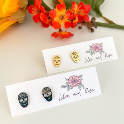 ✨ Calavera Skull Stud Earrings
