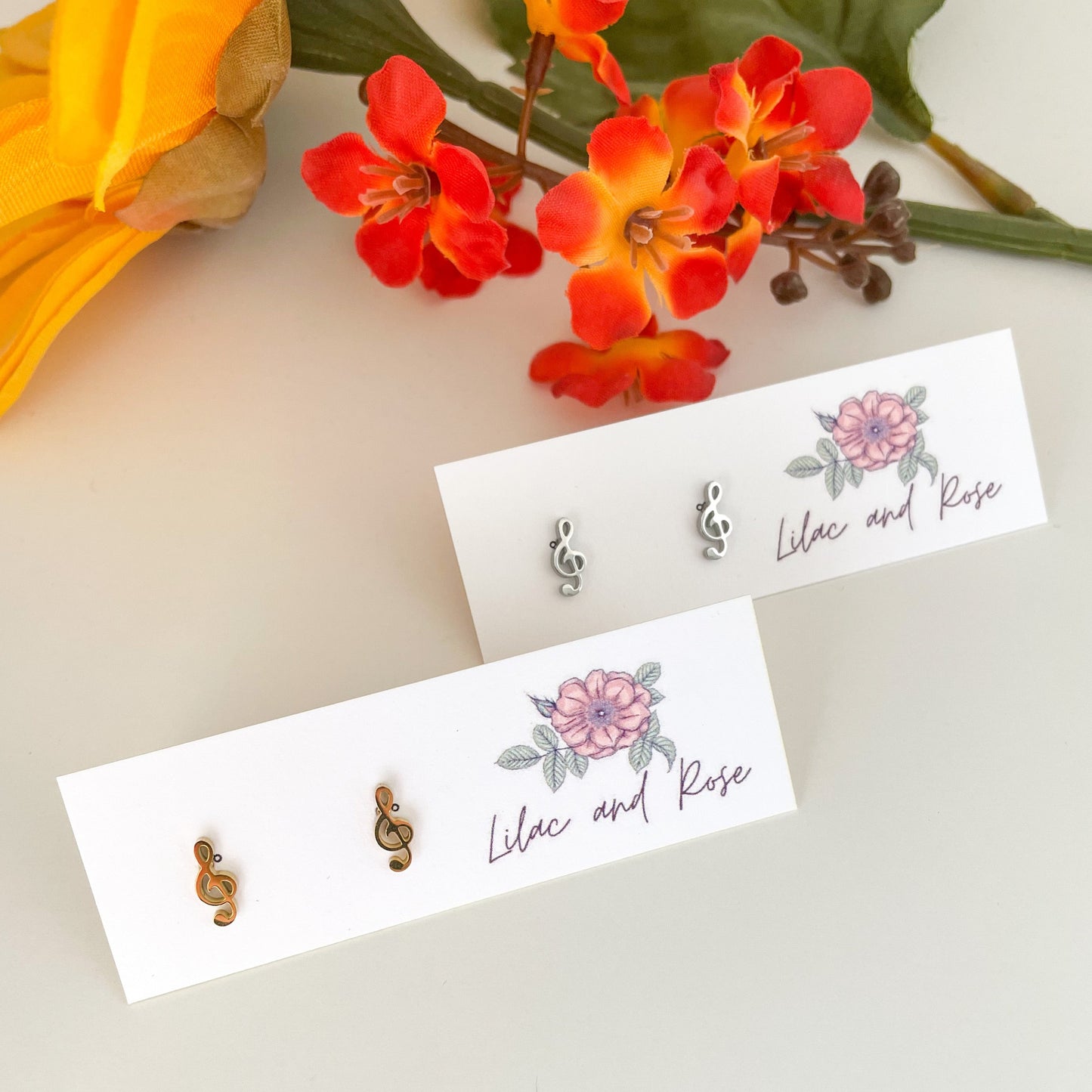 ✅ Treble Clef Stud Earrings