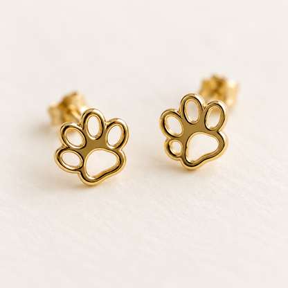 Paw Print Studs – Close-up