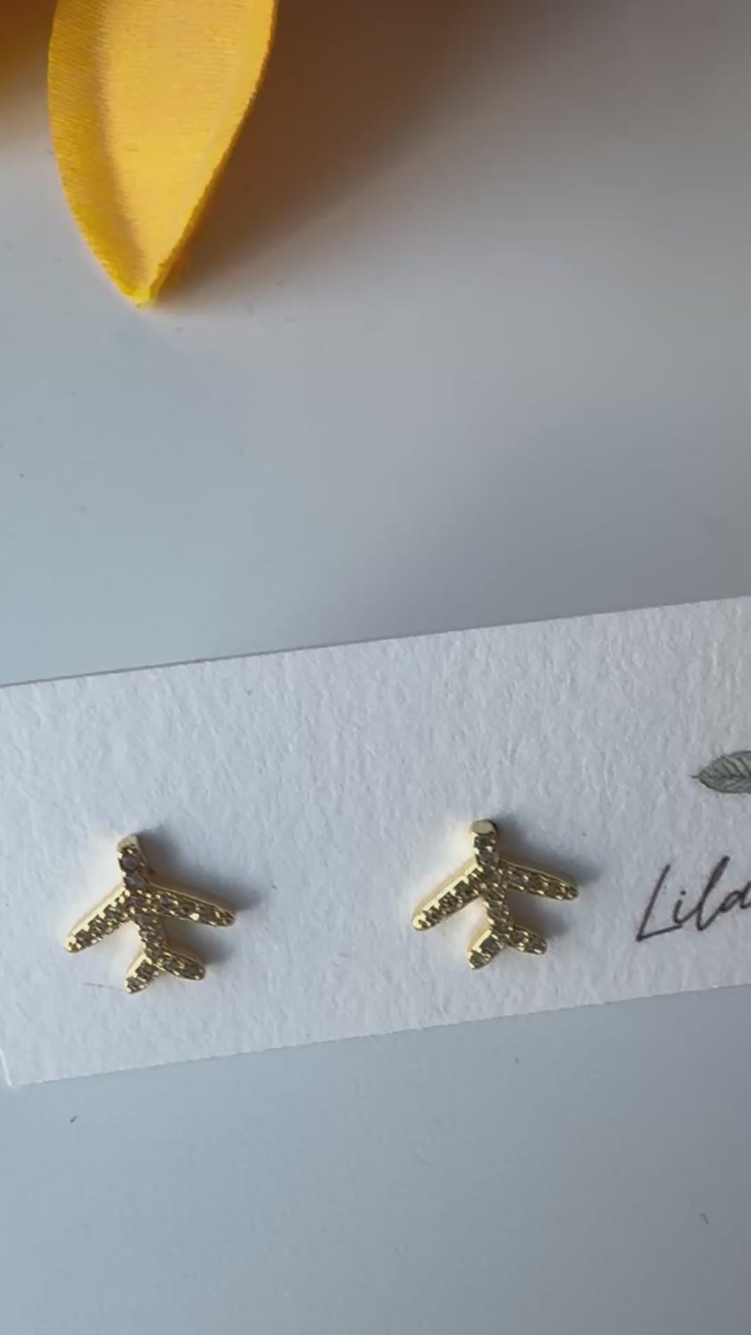 airplane stud earrings Lilac and Rose
