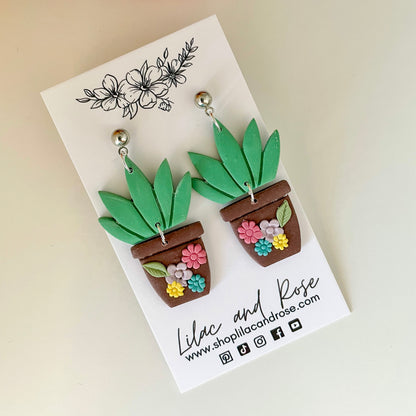 ✨ Succulent Cactus Earrings