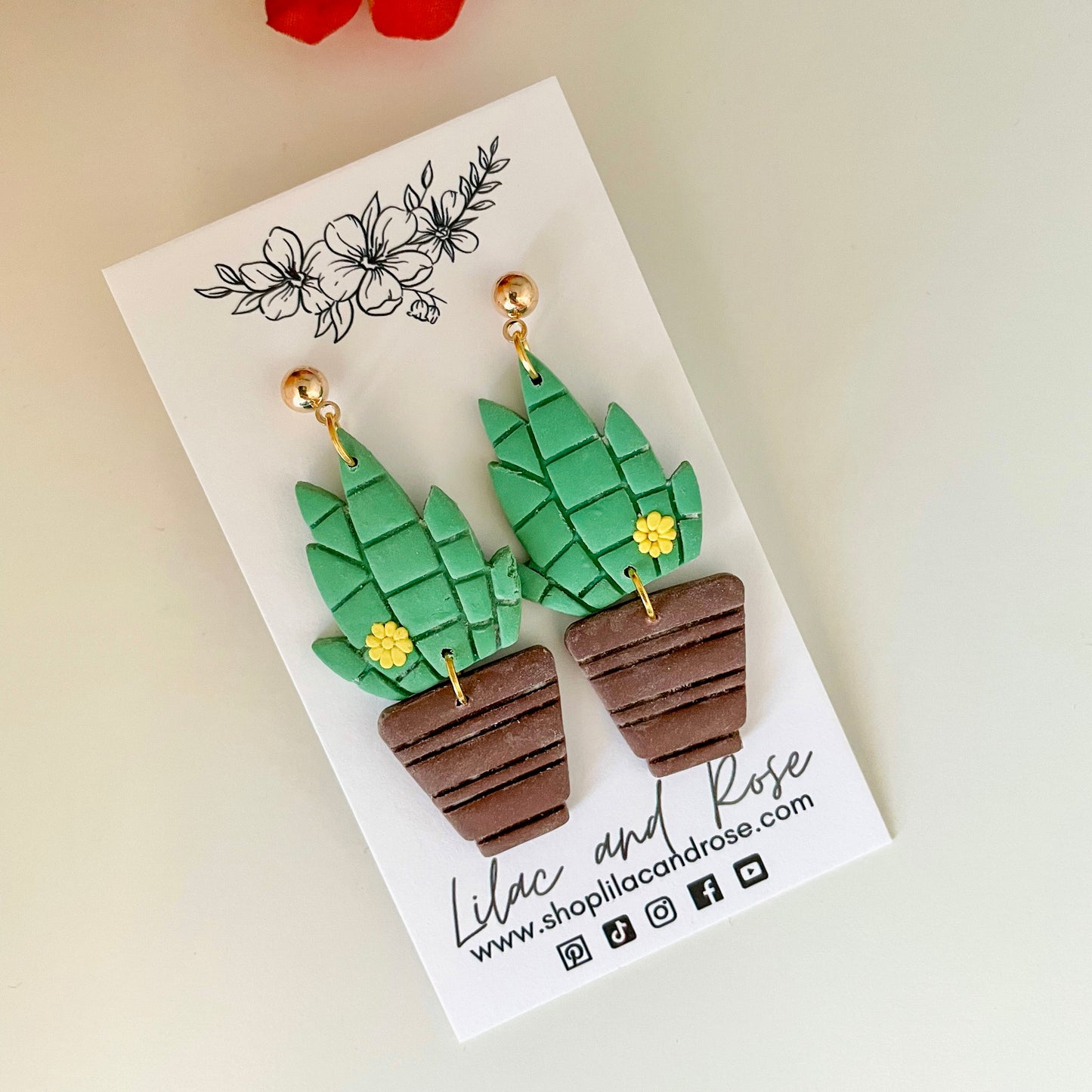 ✨ Succulent Cactus Earrings