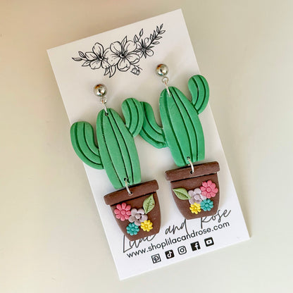 ✨ Succulent Cactus Earrings