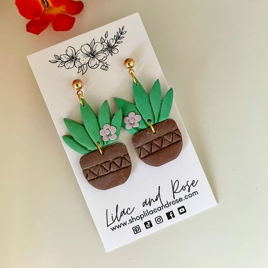 ✨ Succulent Cactus Earrings
