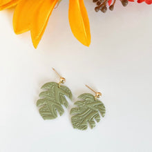 Load image into Gallery viewer, Textured Leaf Earrings

