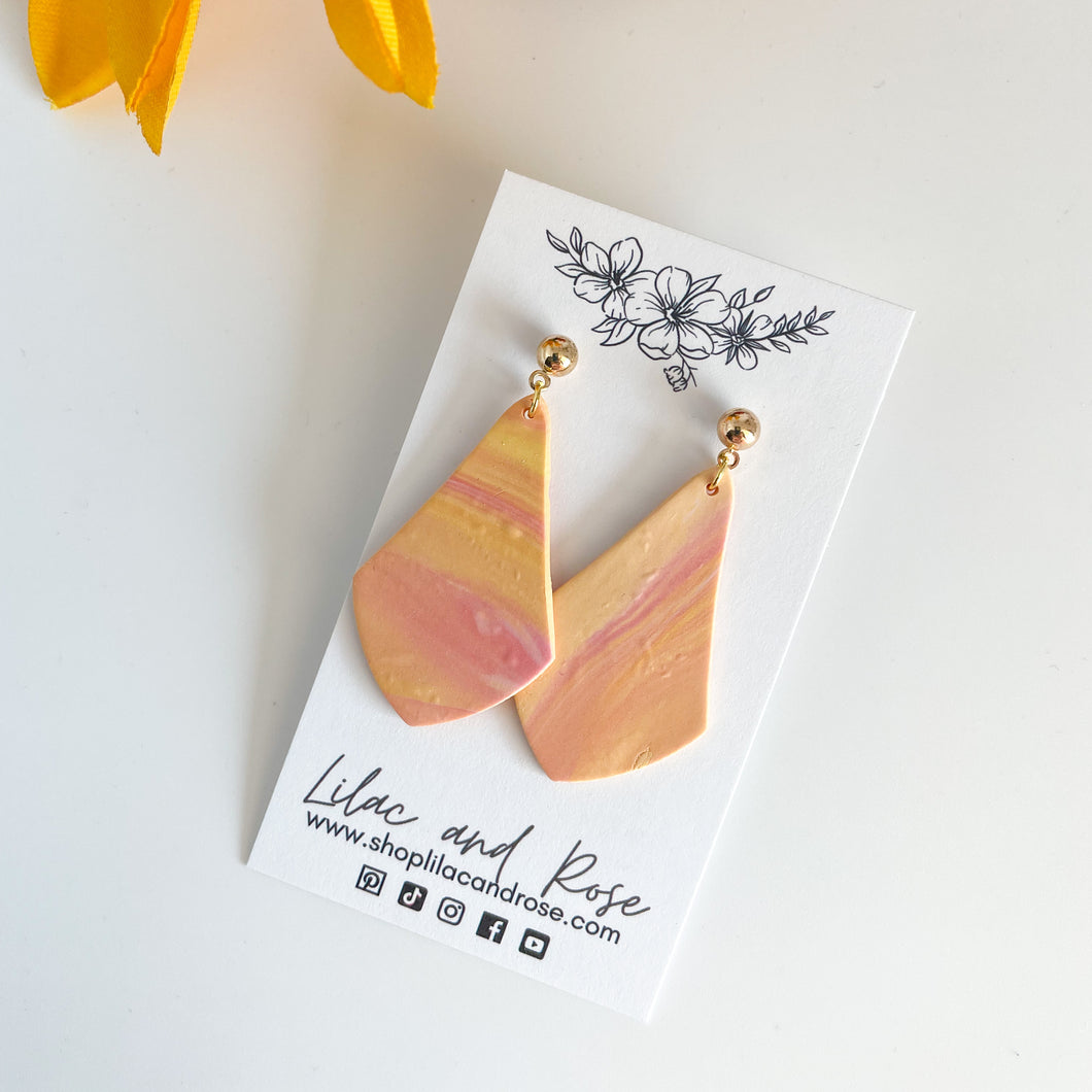 Pink and Orange Audrey Earrings