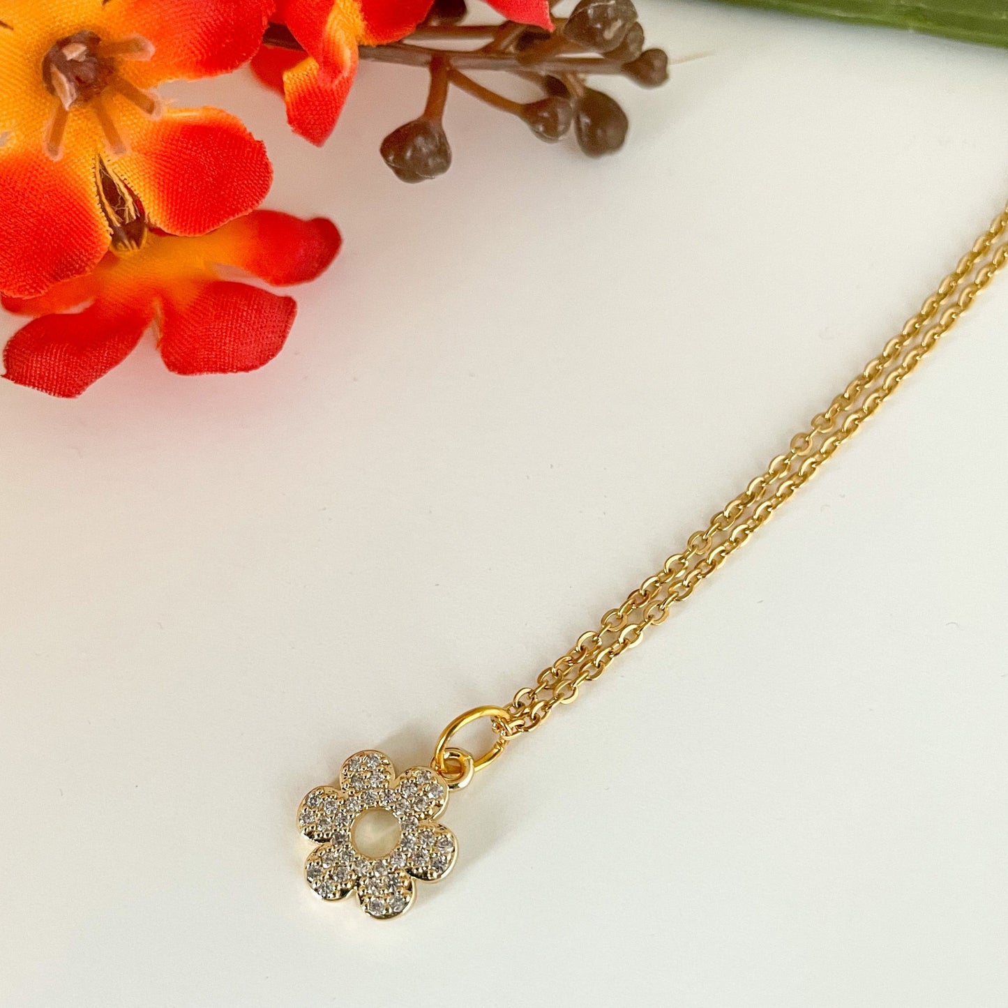 ✨ CZ Flower Necklace