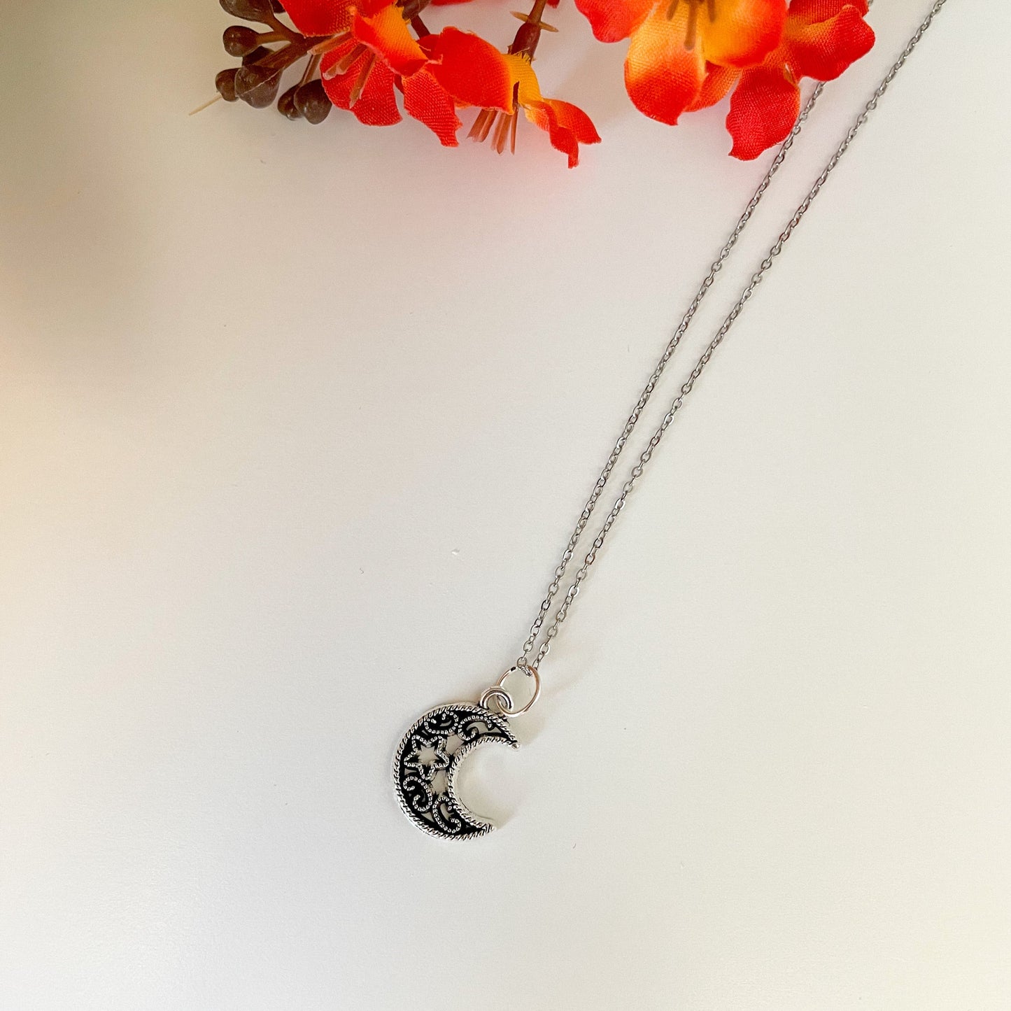 celestial moon star necklace hypoallergenic jewelry