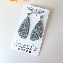 Load image into Gallery viewer, Textured Silver Charlotte Earrings
