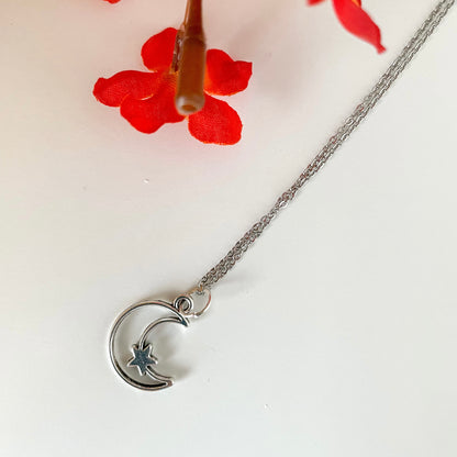 ✨ Moon with Star Necklace