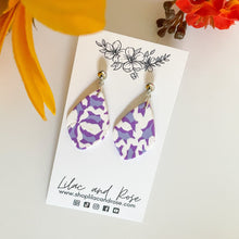 Load image into Gallery viewer, Purple Animal Print Lucy Earrings
