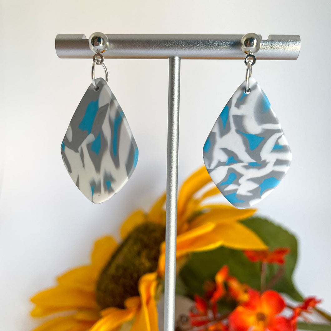 Blue and Gray Animal Print Lucy Earrings