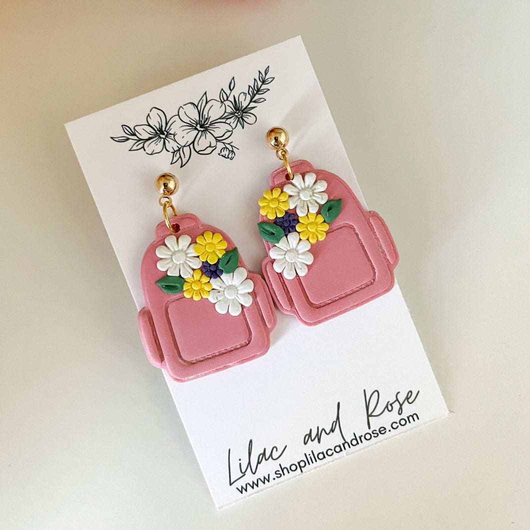 Floral Backpack Earrings
