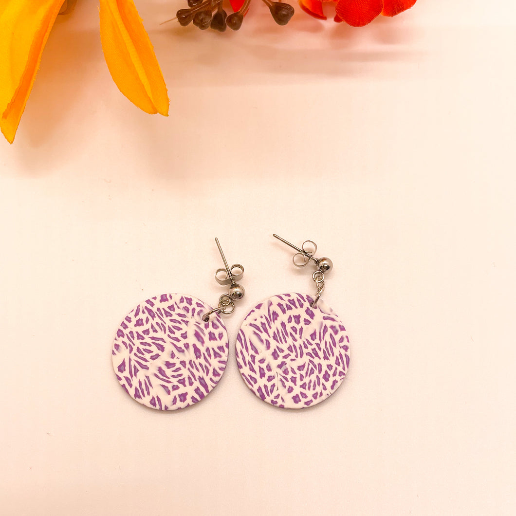 Purple Animal Print Earrings