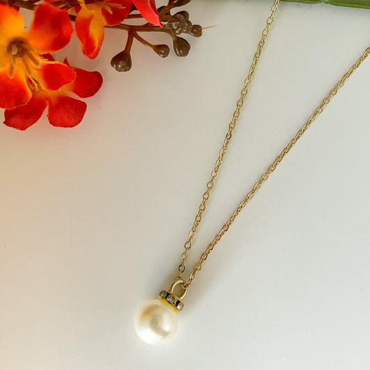 ✨ CZ Single Pearl Necklace