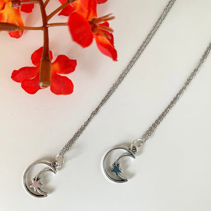 ✨ Moon with Star Necklace