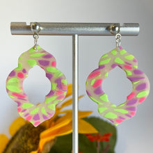 Load image into Gallery viewer, Stained Glass Style Keyhole Earrings

