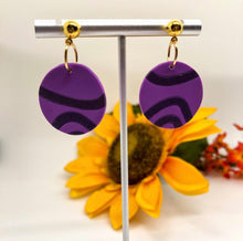 Load image into Gallery viewer, Purple Circle Earrings
