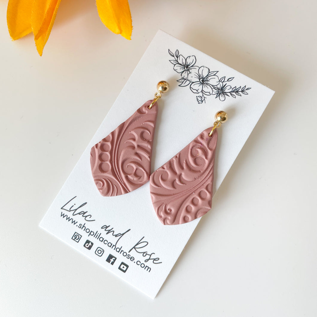 Pink Textured Audrey Earrings