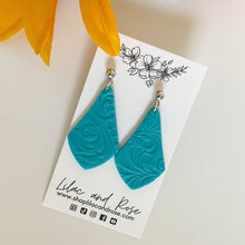 Load image into Gallery viewer, Textured Ocean Audrey Earrings

