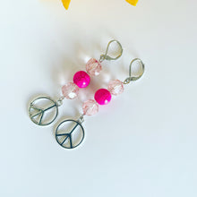 Load image into Gallery viewer, Peace Sign Beaded Earrings
