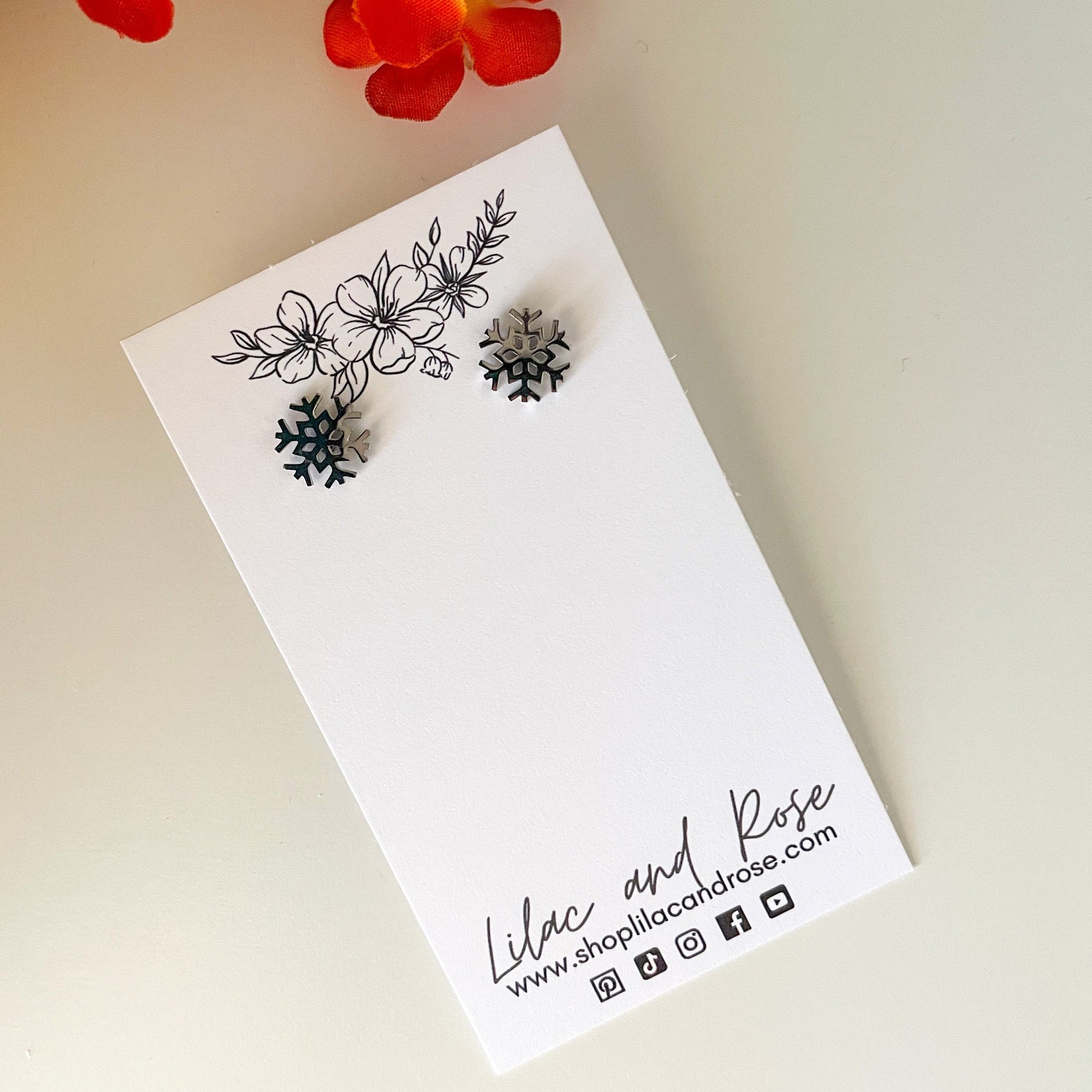 dainty winter snowflake studs hypoallergenic jewelry