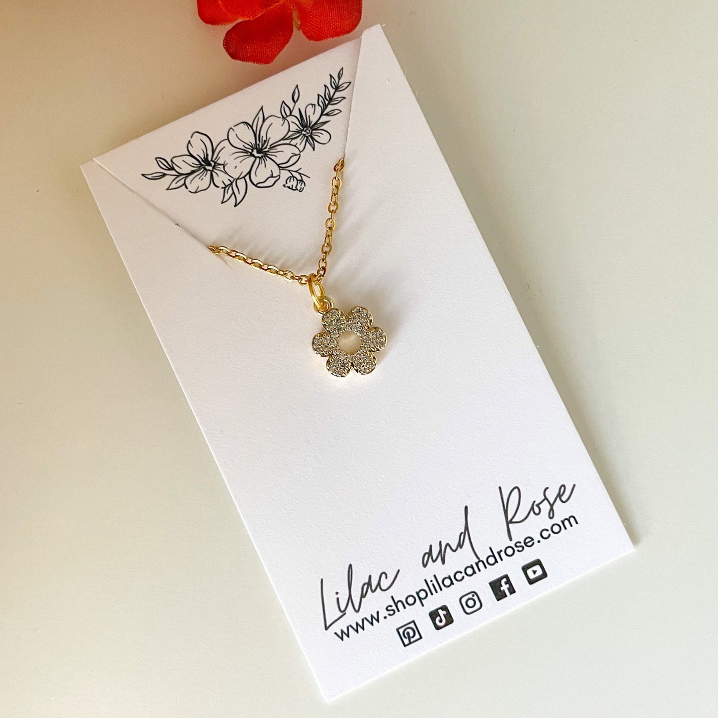 ✨ CZ Flower Necklace