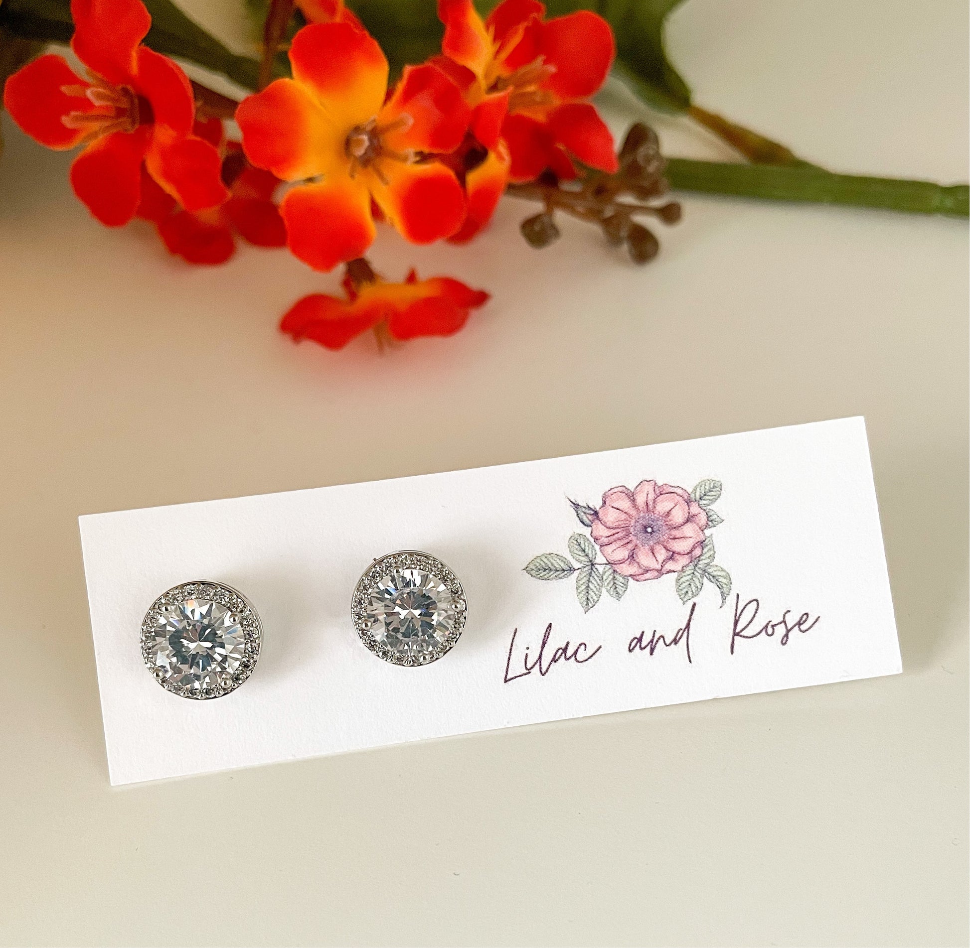 minimalist circle earrings with pave stones