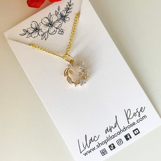 ✨ CZ Circle Flower Necklace